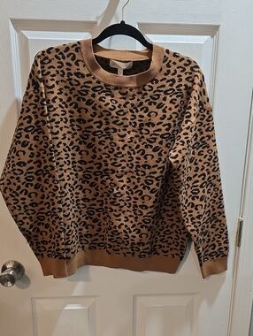 Philosophy Leopard Print Brown and Black Sweater